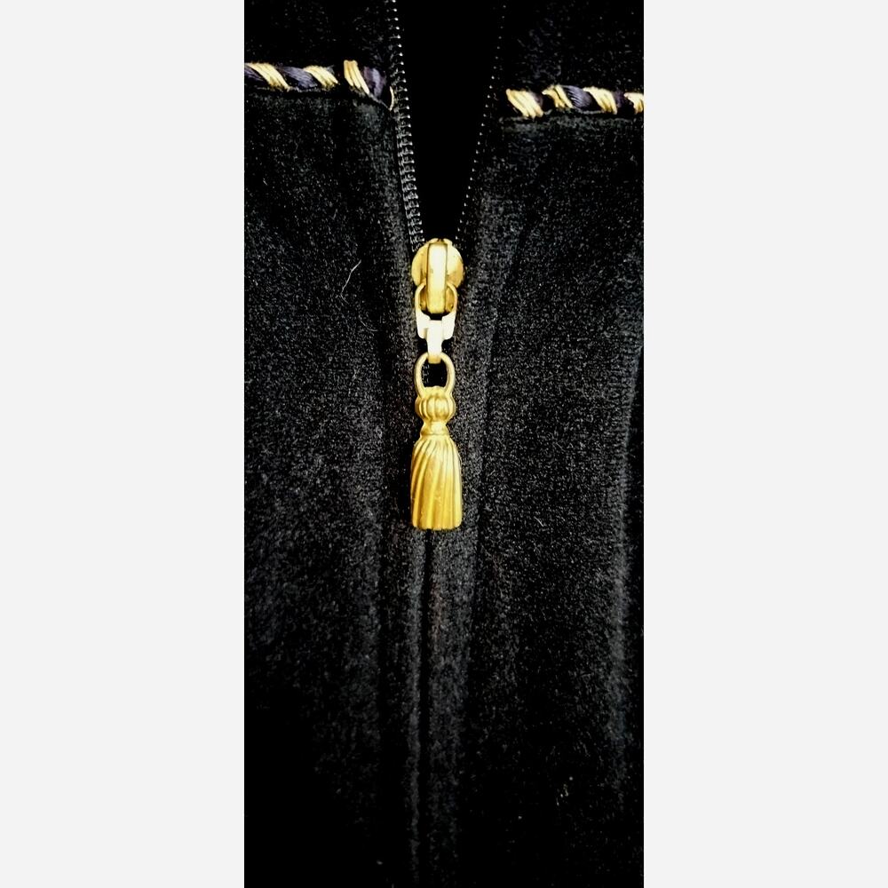 4154) Vintage Vanity Fair Black Velvet Sleepwear Robe Size XXL - Picture 6 of 8
